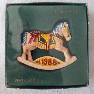 Vintage 1988 Eaton Christmas Treasure Rocking Horse Ornament